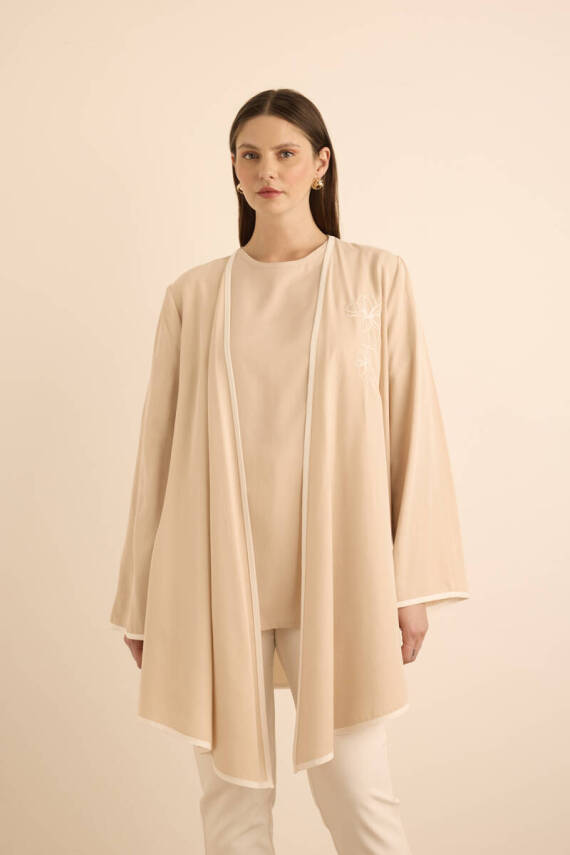 AKER BEJ NAKIŞ VE BİYELİ TENCEL TWEEN SET - 2