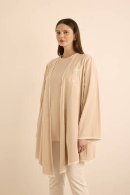 AKER BEJ NAKIŞ VE BİYELİ TENCEL TWEEN SET - 3