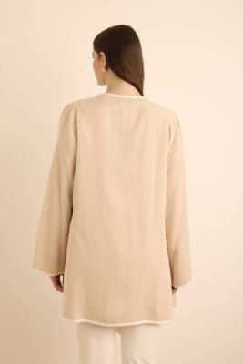 AKER BEJ NAKIŞ VE BİYELİ TENCEL TWEEN SET - 4