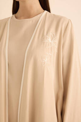 AKER BEJ NAKIŞ VE BİYELİ TENCEL TWEEN SET - 6