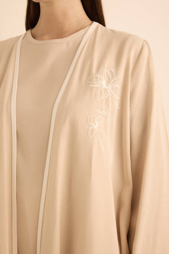 AKER BEJ NAKIŞ VE BİYELİ TENCEL TWEEN SET - 6