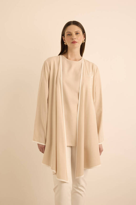 AKER BEJ NAKIŞ VE BİYELİ TENCEL TWEEN SET - 7