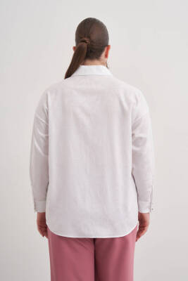 AKER BEYAZ JAKAR DESENLİ COTTON GÖMLEK - 6
