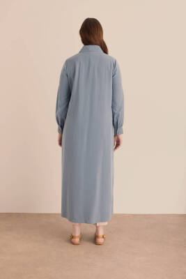 AKER LACİVERT ÖNDEN FERMUARLI TENCEL COTTON FERACE - 5