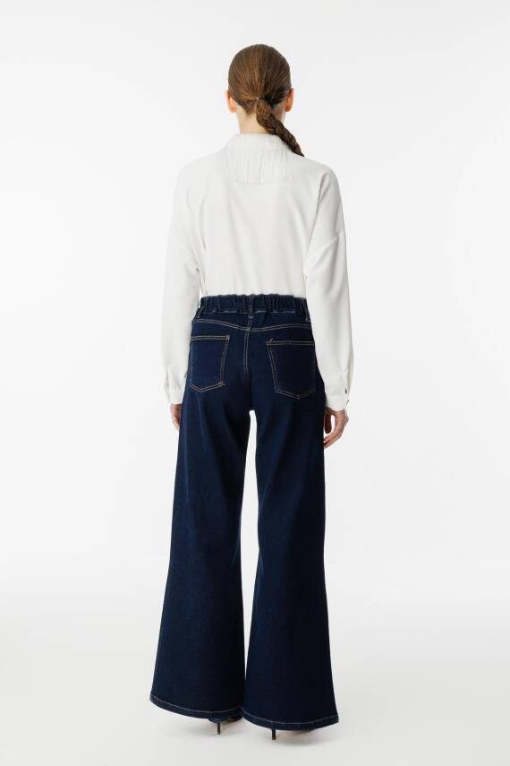 GHİSA TAŞLI KOT PANTOLON LACİVERT - 2