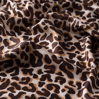 İPEKEVİ KAHVE LEOPAR DESENLİ İPEK ŞAL - 2