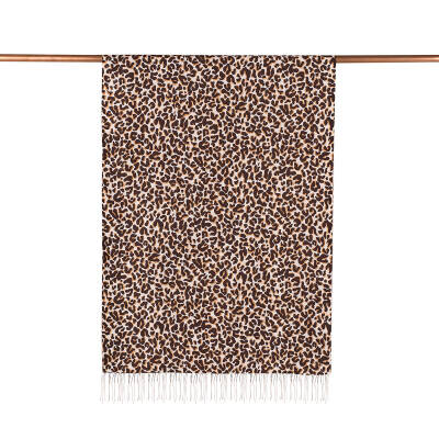 İPEKEVİ KAHVE LEOPAR DESENLİ İPEK ŞAL - 3