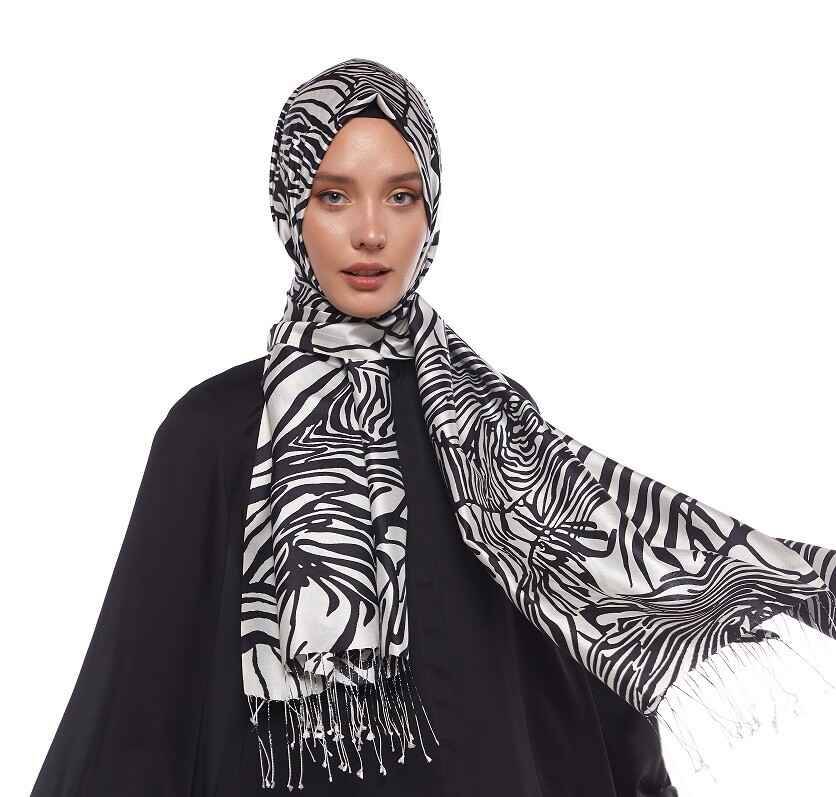 İPEKEVİ ZEBRA DESEN İPEK ŞAL - 2