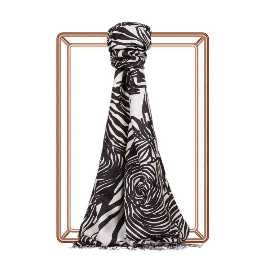 İPEKEVİ ZEBRA DESEN İPEK ŞAL - 1