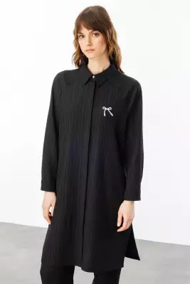 MİCCA DOKUMA KUMAŞ PANTOLONLU TAKIM SİYAH - 3