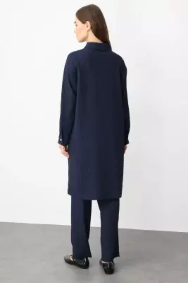 MİCCA DOKUMA KUMAŞ PANTOLONLU TAKIM LACİVERT - 2