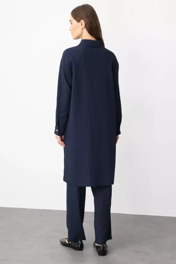 MİCCA DOKUMA KUMAŞ PANTOLONLU TAKIM LACİVERT - 2