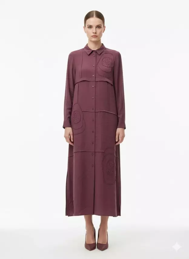 MİCCA EL İŞİ GARNİ DESEN ZAMANSIZ FERACE BORDO - 1