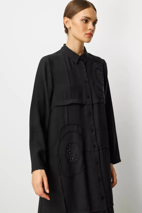 MİCCA EL İŞİ GARNİ DESEN ZAMANSIZ FERACE SİYAH - 2