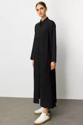 MİCCA EL İŞİ GARNİ DESEN ZAMANSIZ FERACE SİYAH - 3