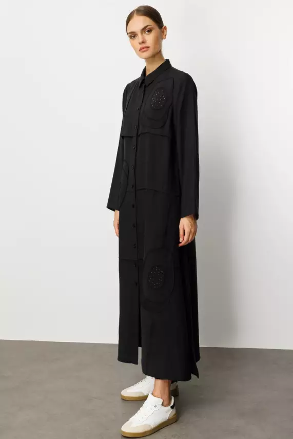 MİCCA EL İŞİ GARNİ DESEN ZAMANSIZ FERACE SİYAH - 3