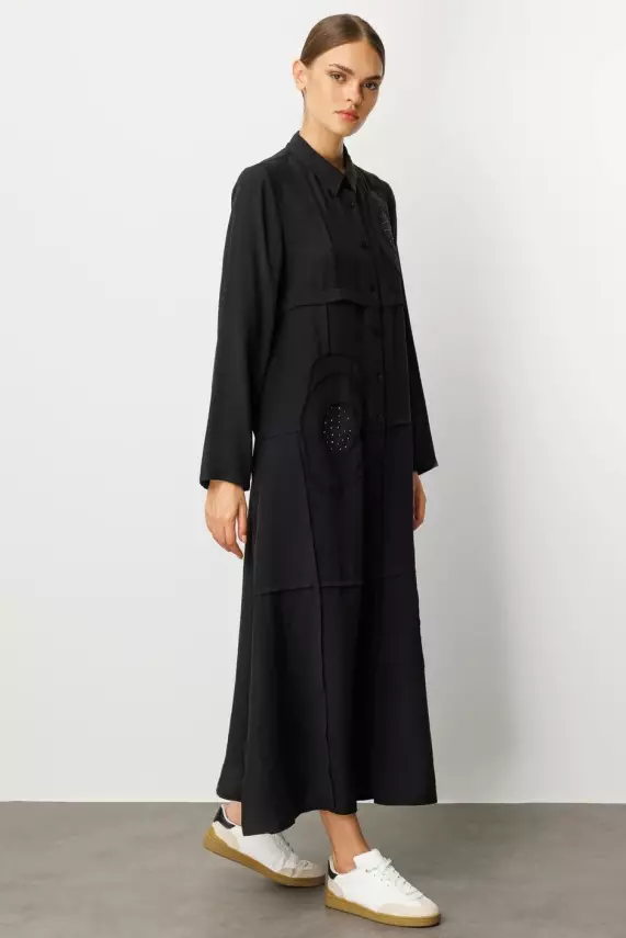 MİCCA EL İŞİ GARNİ DESEN ZAMANSIZ FERACE SİYAH - 5