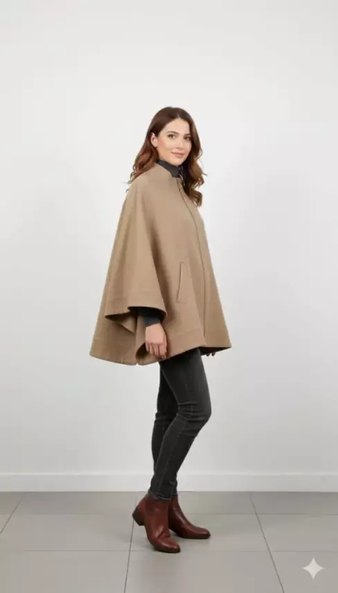 MİCCA HAFİF ASTARSIZ PELERİN LATTE - 1