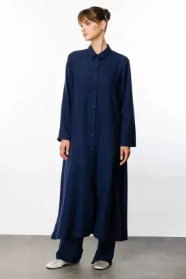 MİCCA İPEKÇE DOKULU PANTOLON TAKIM LACİVERT 
