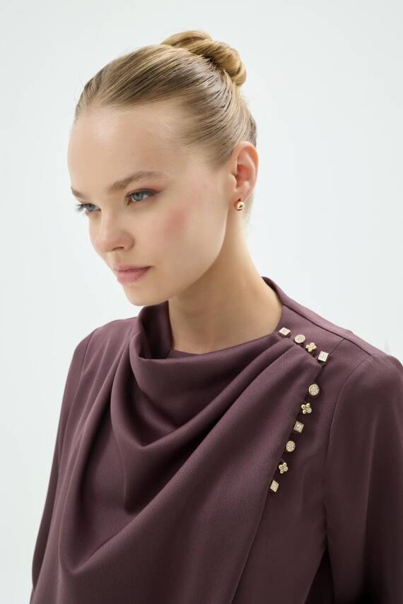 SENNA NATALİ BLUZ KAHVE RENGİ - 3