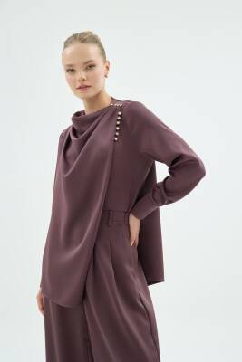 SENNA NATALİ BLUZ KAHVE RENGİ - ÖZSELAM